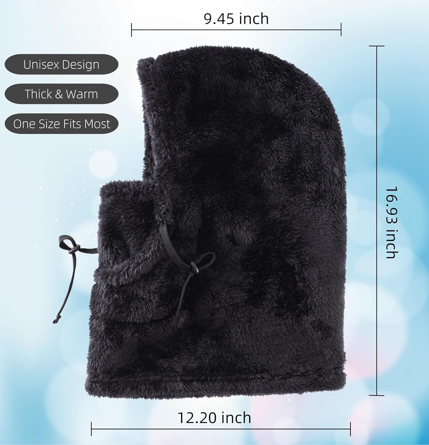 Connectyle バラクラバフード 冬用帽子 男女兼用 防風 ワンピース フリース フード付き スカーフ スキー マスク 防寒帽