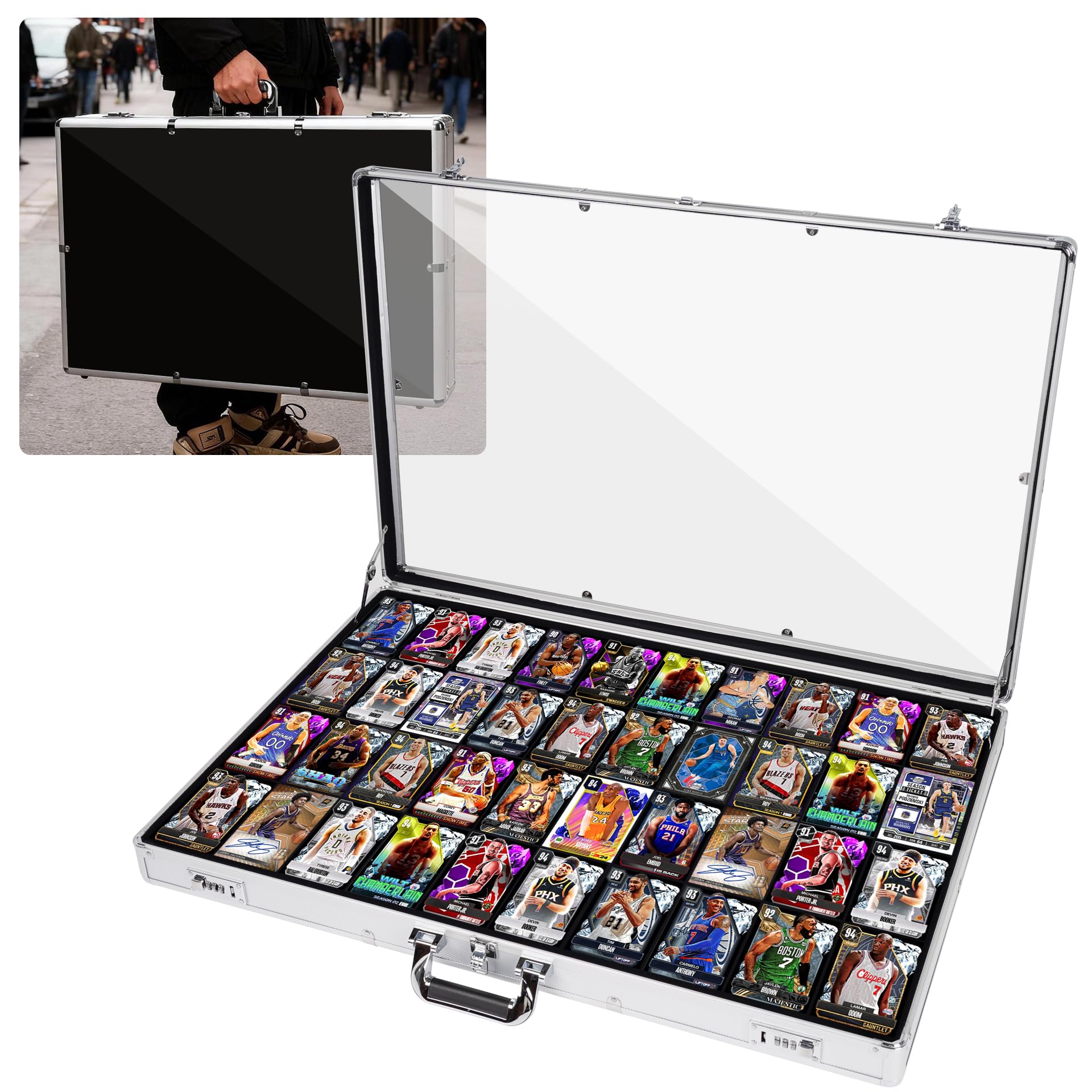 Photo 1 of 34"x22" Aluminum Trading Card Display Case with 2 Password Lock