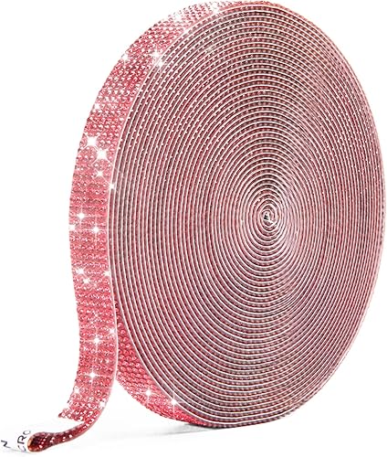 Cinta autoadhesiva de diamantes de imitación de cristal, 9 yardas, cinta de diamantes de imitación con diamantes de imitación de 0.079 pulgadas para