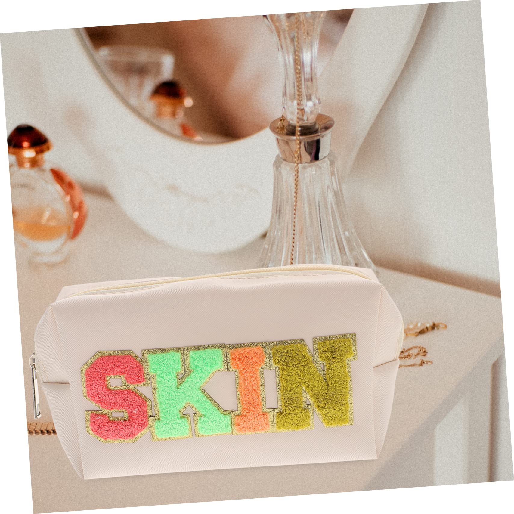 FOMIYES 4piezas Bolsa De Maquillaje Grande y Práctica Bordado Neceser para Cosméticos Organizador De Viaje para Mujeres y Niñas Almacenamiento De Artículos De Tocador