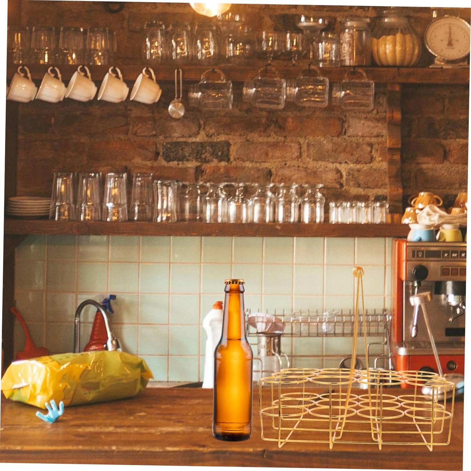 1Pc Bottle Beer Storage Rack Basket Portable Beer Bottle Carrier for Bars and Home Use Lightweight and Compact Design for Organizing and Wine Bottles