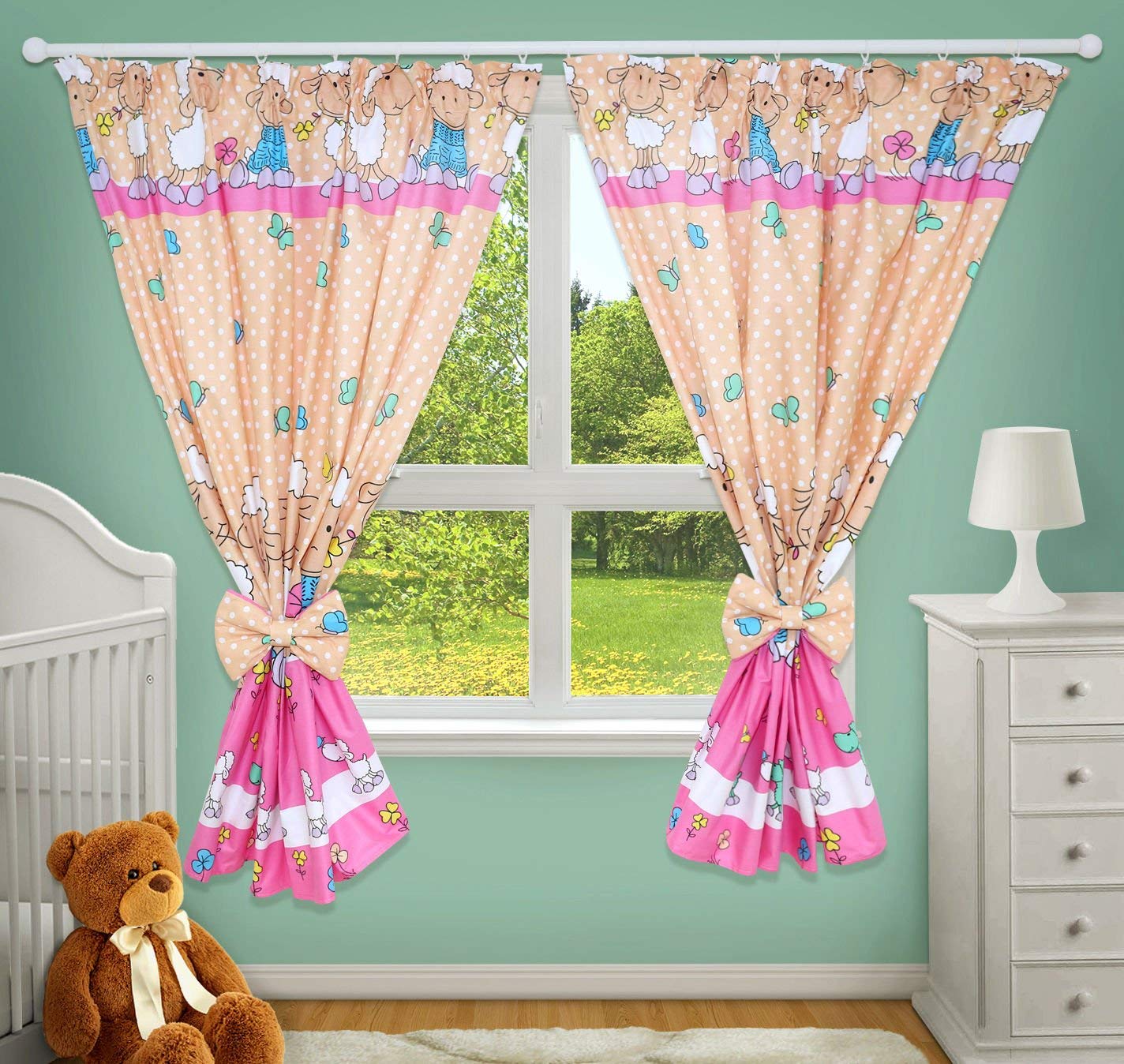 TheLittles24 Luxury Decorative Curtains for Baby Room Matching with Our Nursery Bedding Sets (Sheep Ecru)