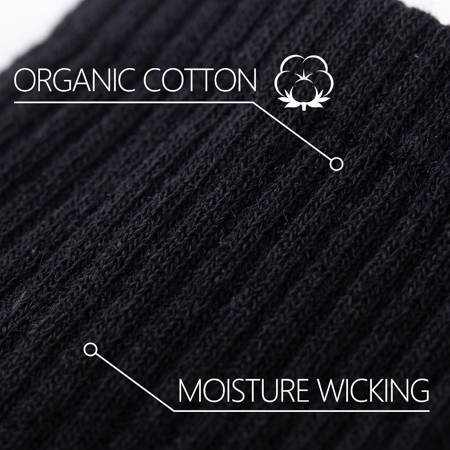 Men's Organic Cotton Crew Socks, Soft & Breathable Casual Calf Socks, 6 Pairs