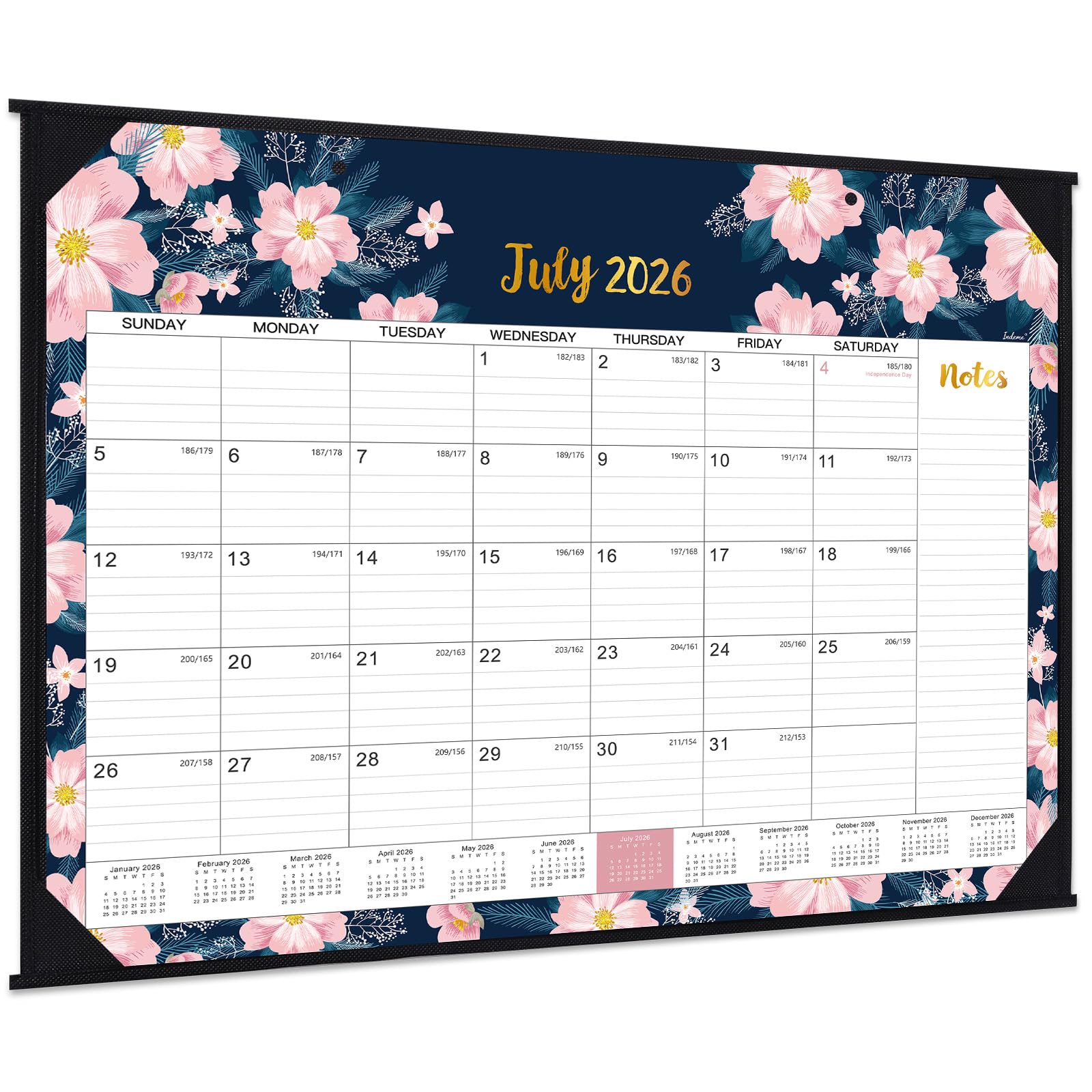 Photo 1 of 2026-2027 Desk Calendar - July 2026 - December 2027, Large Calendar 2026-2027, Cover 18 Months Calendar, 22" x 17", Rolled Desk Calendar with Box