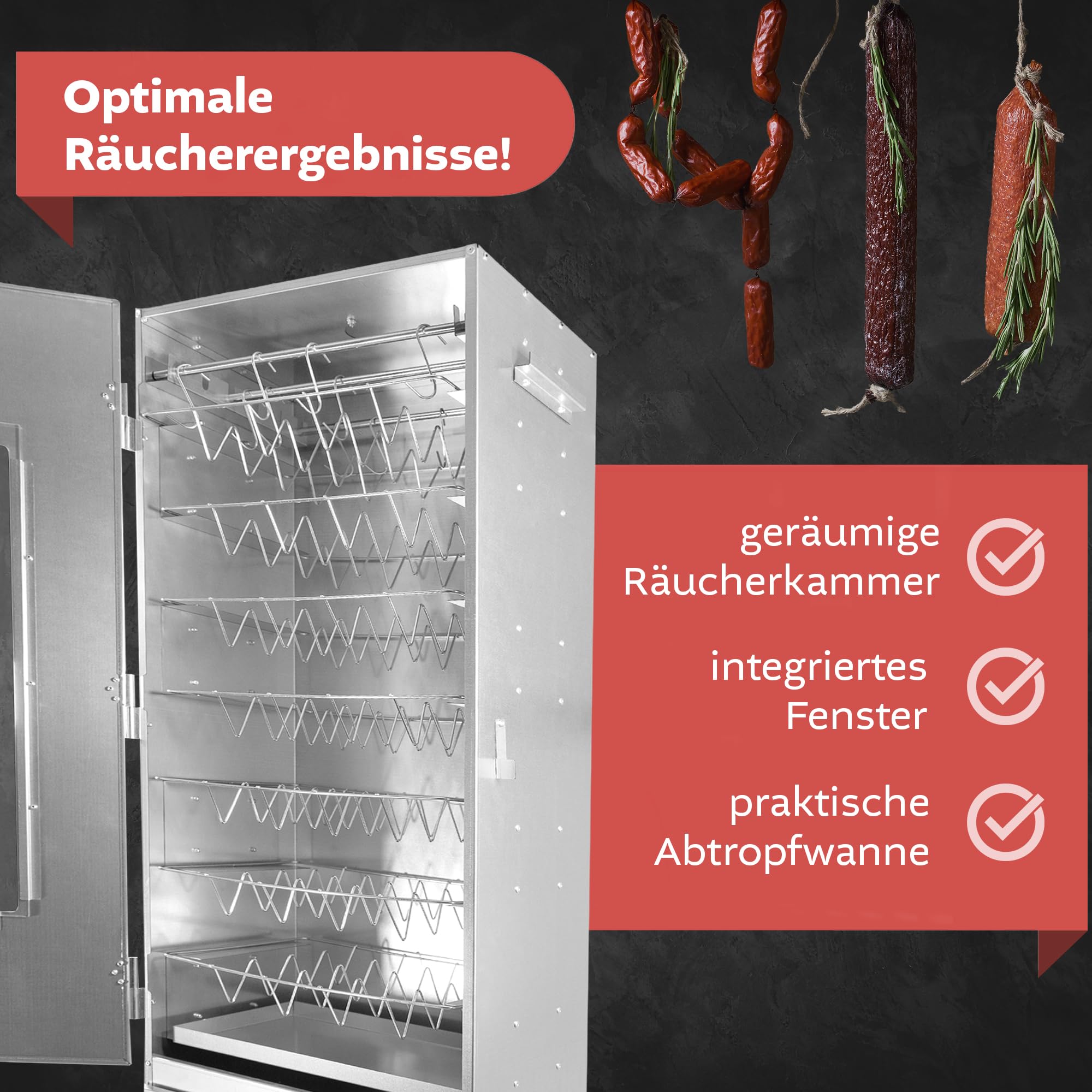 LEMODO Räucherofen XL mit Schönheitsfehlern, Räucherschrank 110cm, Kalträucherofen, Tischräucherofen (110cm Aktion)