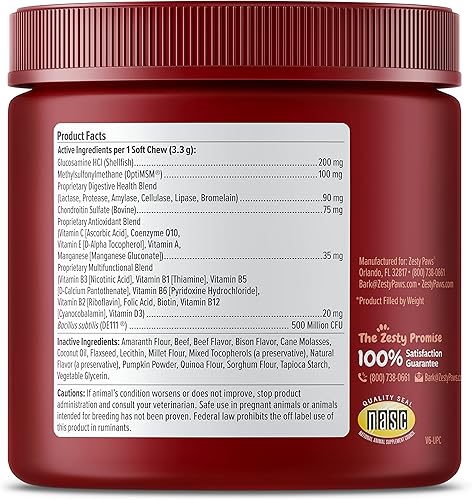 Miniatura 52 de Zesty Paws Multivitamínico para perros, vitaminas masticables para perros y suplementos para cadera y articulaciones, piel y pelaje, aceite