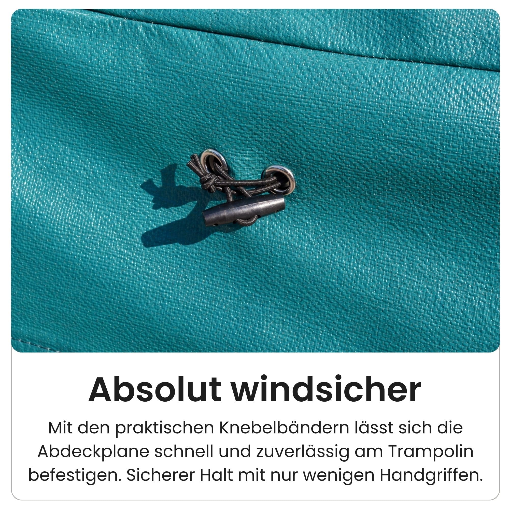 Zero Gravity Trampolin Abdeckplane für alle Ø 183/244/305/366/427 cm Trampoline - Inkl. Knebelbänder zur sicheren Befestigung - Dicke Schutzplane 180 g/m² schützt vor Witterungseinflüssen & Tieren