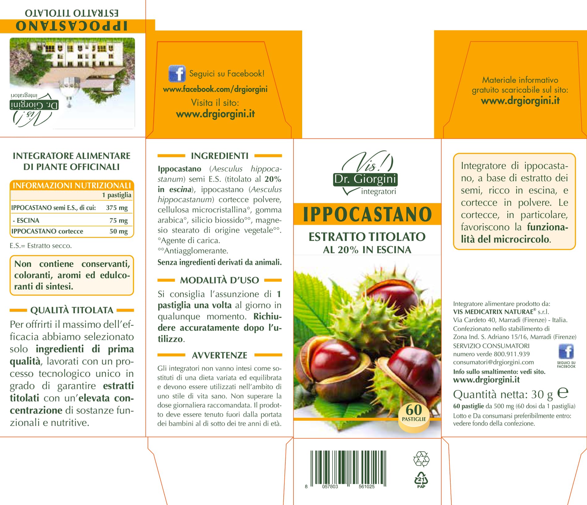 IPPOCASTANO ESTRATTO TITOLATO pastiglie - 30 g