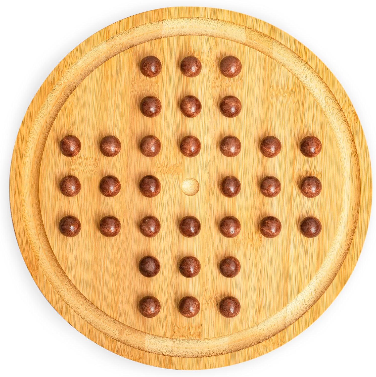 Solid Wood Classic Single Player Strategy Puzzle Board Game -11.62 inch Solid Wood Board (29.5CM) Desktop Single Player Strategy Puzzle Game image 3