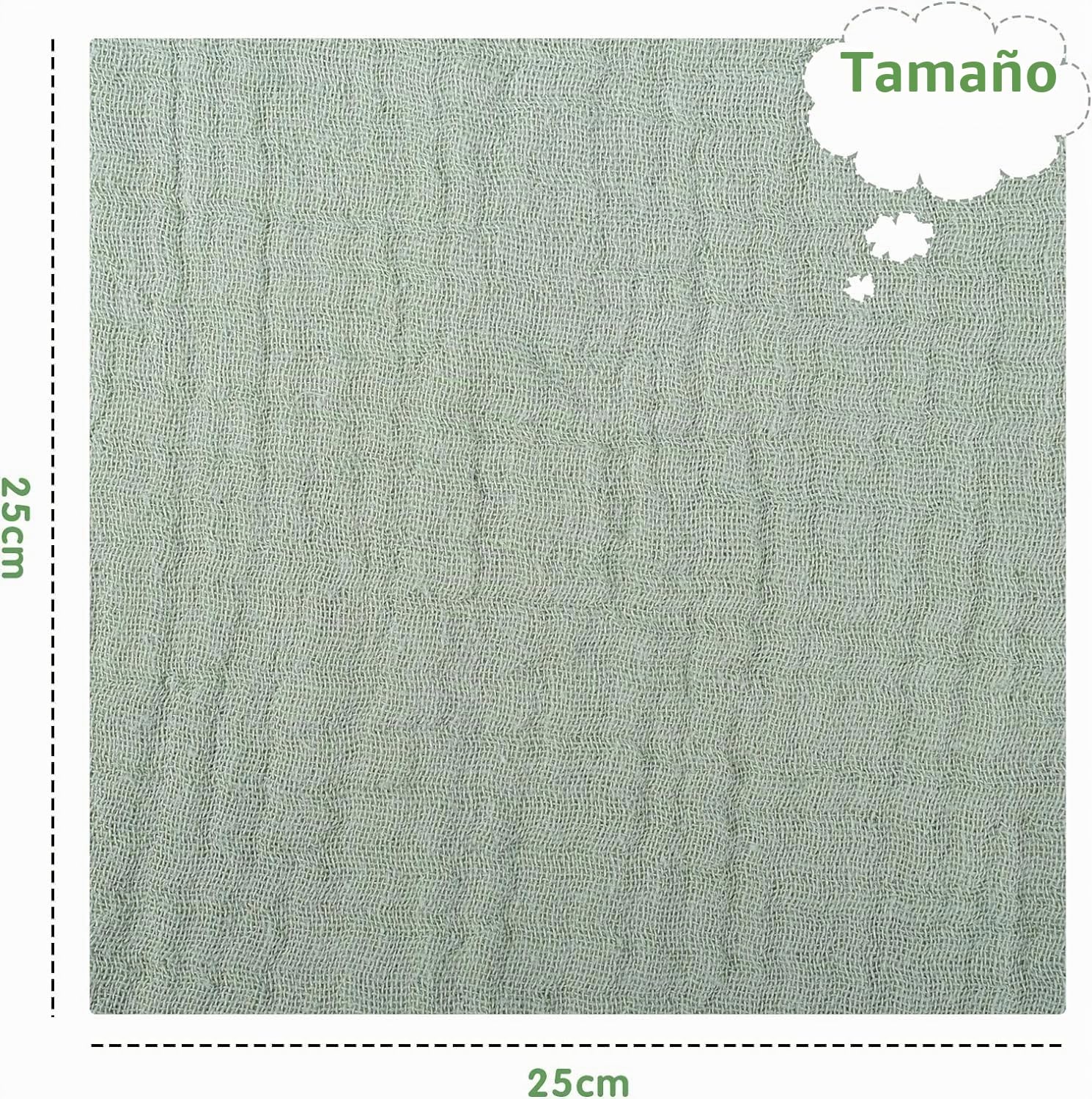 Bebé franelas, 10 Piezas bebé Muselina washcloths，Baby Toallas Soft recién Nacidos，Baby Cara toallitas，Baby toallitas de algodón orgánico 25 * 25 cm