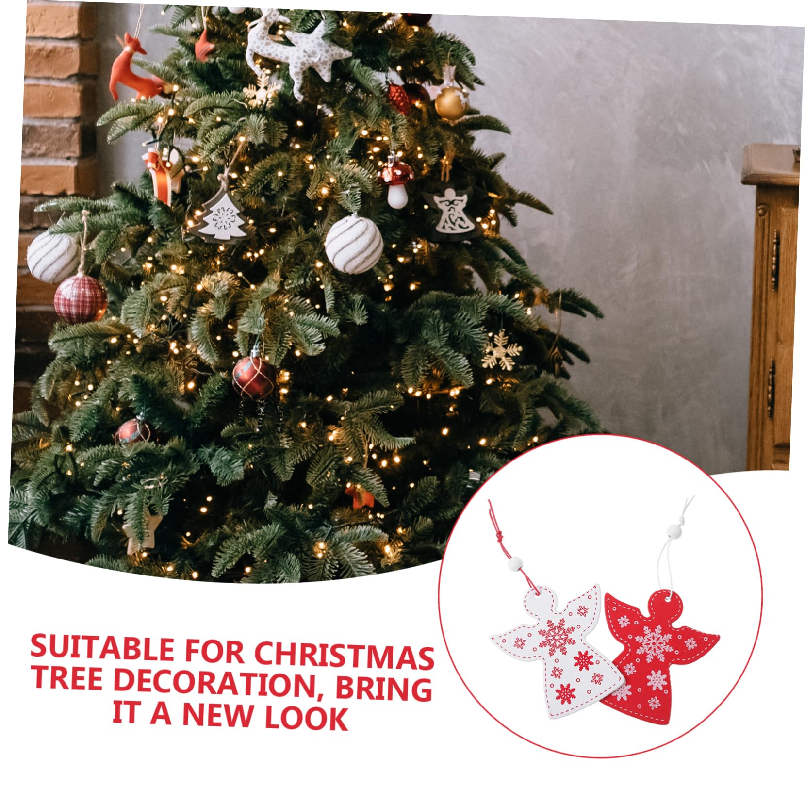 VILLCASE 60piezas Colgantes De Ángel Para Decoración Navideña Adornos Para Árbol De Navidad Para Fiestas y Celebraciones