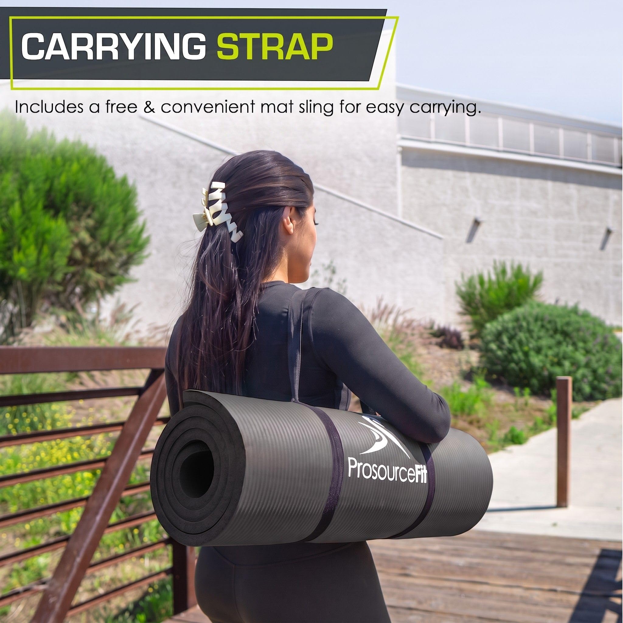 ProsourceFit Extra Thick Yoga and Pilates Mat ½” (13mm) or 1" (25mm), 71-inch Long High Density Exercise Mat with Comfort Foam and Carrying Strap