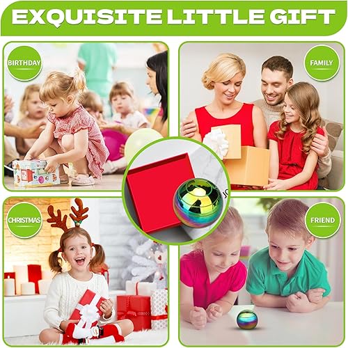 Miniatura 7 de Kinetic Fidget Spinner Lumious - Juguete de escritorio para niños y adultos, ilusión óptica genial, juguete de metal para aliviar el estrés, bola