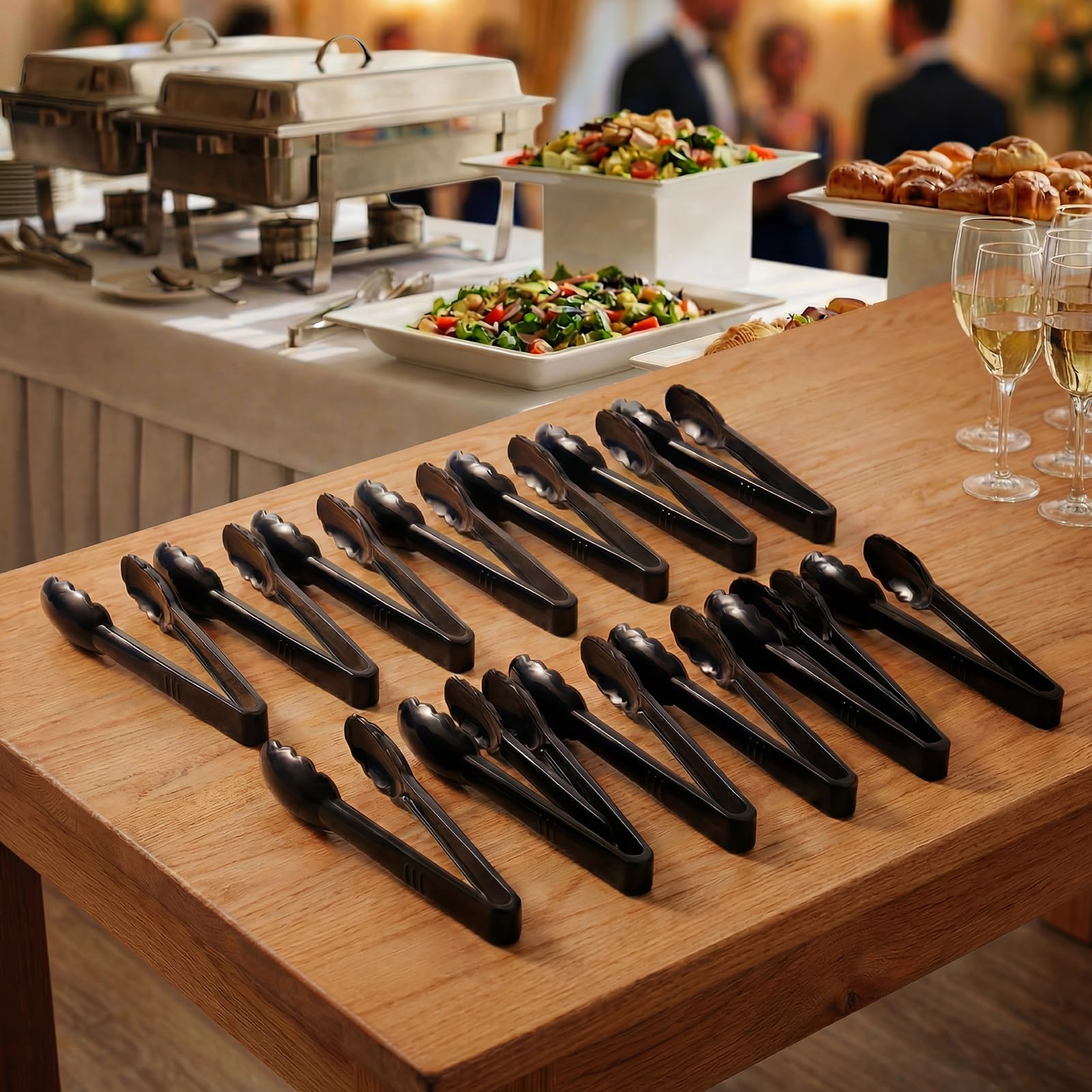 Black Buffet Tongs - 24 Pack -5 Black Buffet Tongs - 24 Pack -5