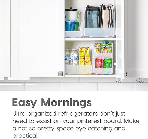 Miniatura 7 de IRIS USA Inc. - Cesta organizadora grande de plástico apilable de 13 x 6 x 5 pulgadas, para refrigerador, congelador, cocina, despensa, gabinete,