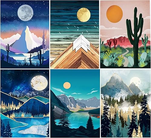 LWZAYS Pintura por números para adultos y niños principiantes pintura de paisaje por números en lienzo sin marco pintura al óleo de color para