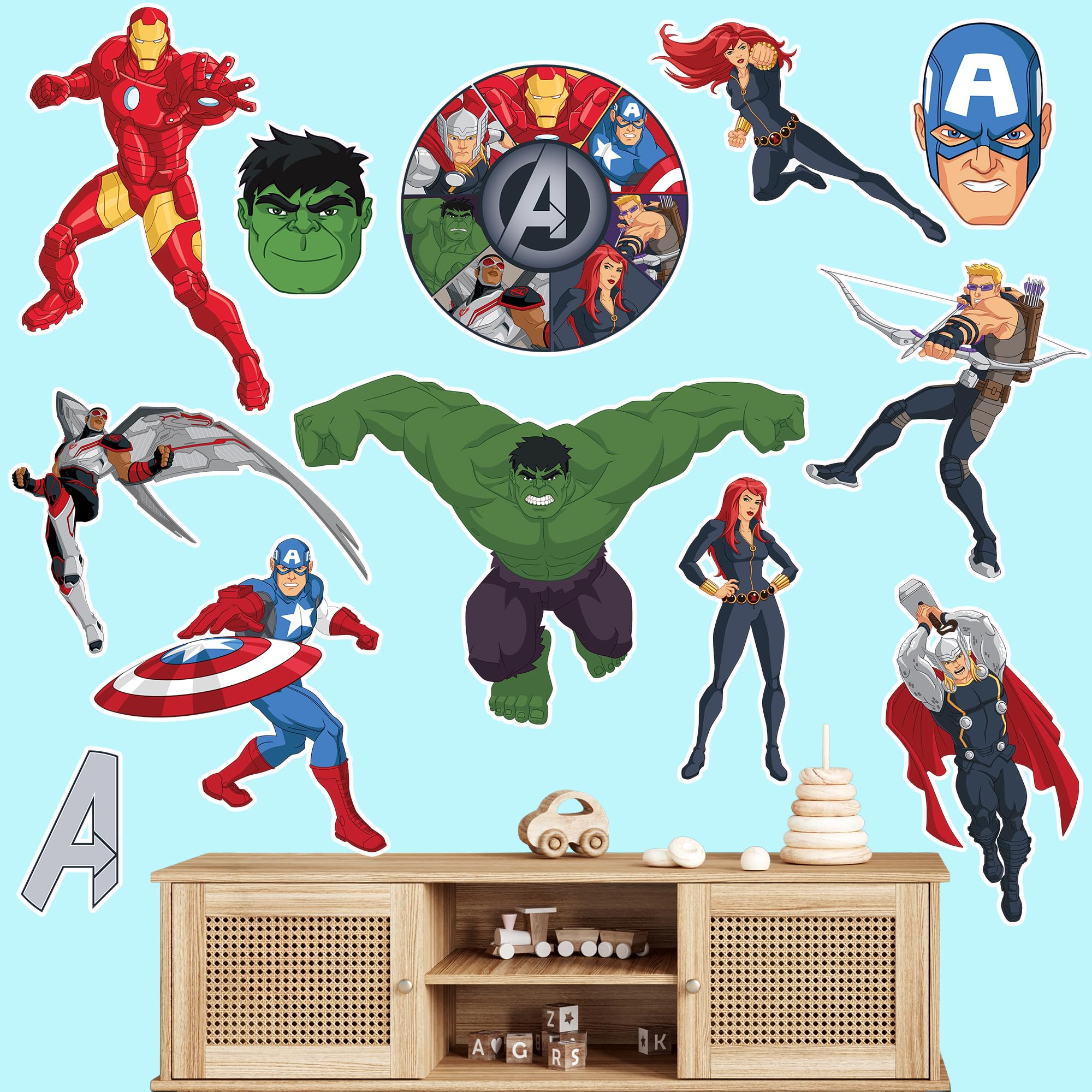 Marvel Wall Sticker Decal for Boys Bedroom Wall Art Decoration (Avengers)