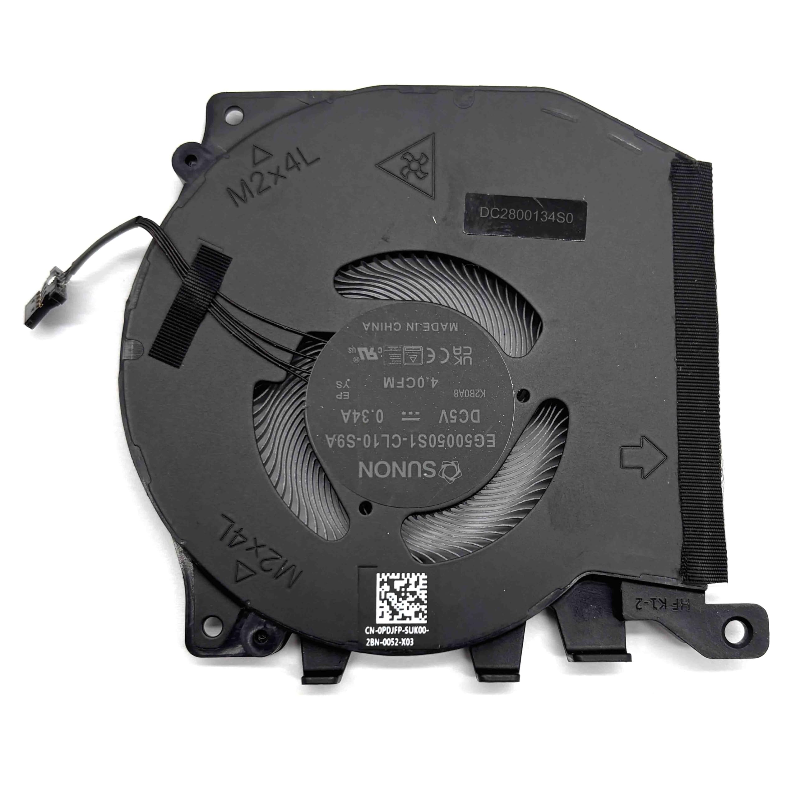 BestParts New Genuine CPU + GPU Cooling Fan Replacement for Alienware x16 R1, x16 R2, P/N: 0PDJFP 0W3YTN, PDJFP W3YTN, Graphics-Card Fan+Processor Fan