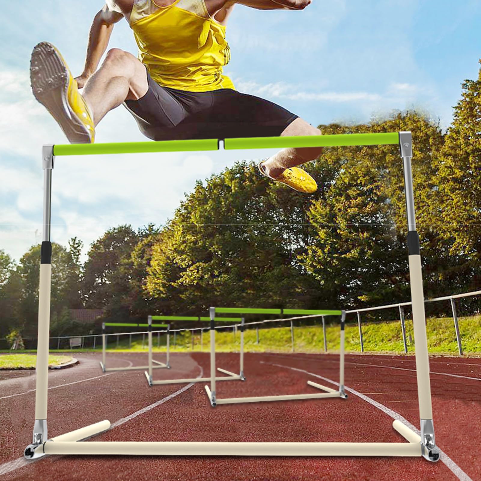 Vallas Entrenamiento Carrera de Obstáculos, Entrenamiento de Velocidad, Vallas para Adultos, 70 cm - 108 cm, Ejercicios de Salto, Vallas, Poste de Entrenamiento Deportivo de Agilidad(1 PC)
