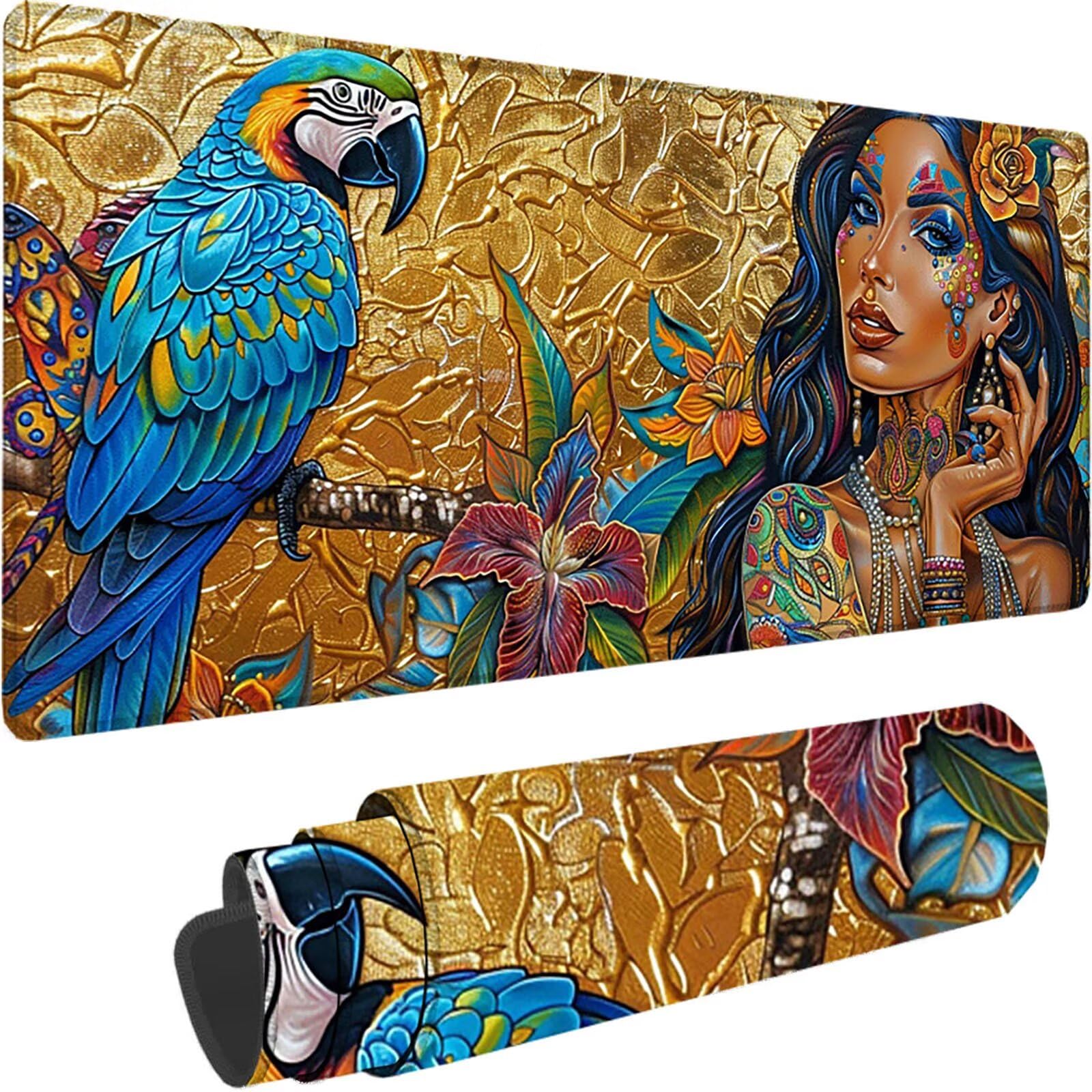 Żółta podkładka pod mysz XXL 1500 x 800 x 3 mm, duży rozmiar podkładka pod mysz do gier retro ze zszytymi krawędziami podkładka pod mysz, wodoodporna i antypoślizgowa podkładka pod mysz i klawiaturę