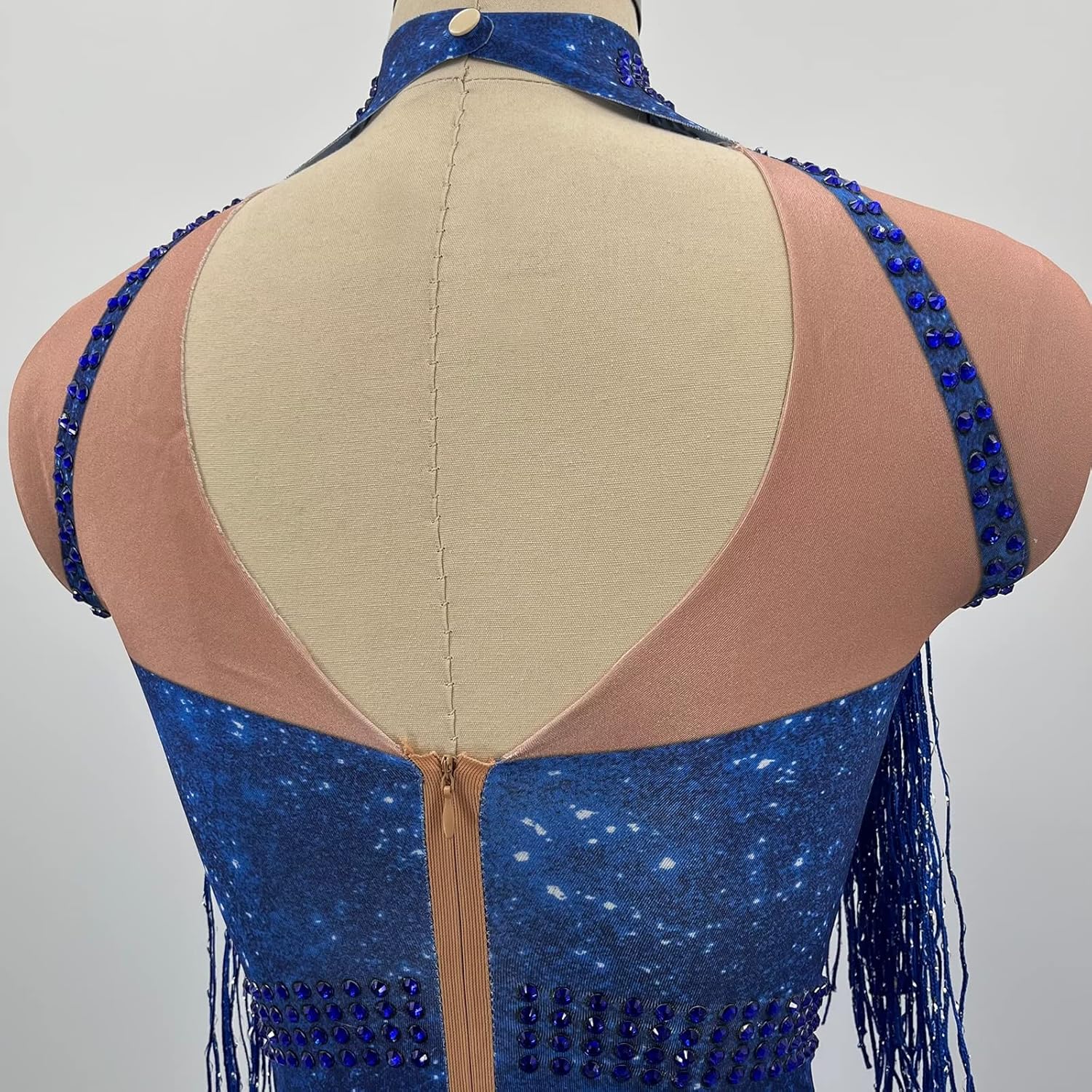 Sparkly Rhinestone Tassel Group Bodysuit Nightclub Ds Show Stage Wear Stretch Outfit Female Singer Dancer Festival