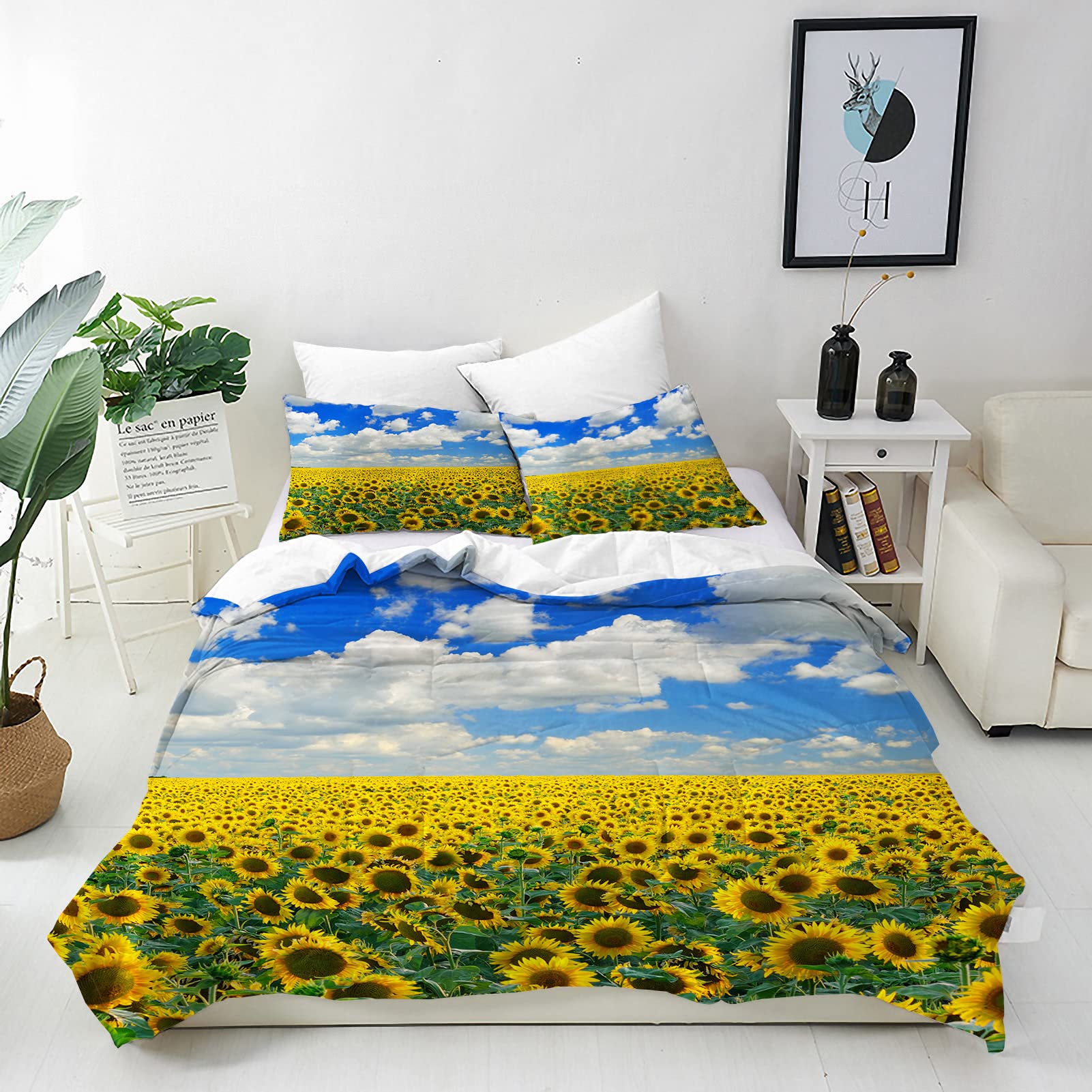 ANHOPE Sunflower Duvet Cover Set King 230x220cm with 2 Pillowcases — image 1
