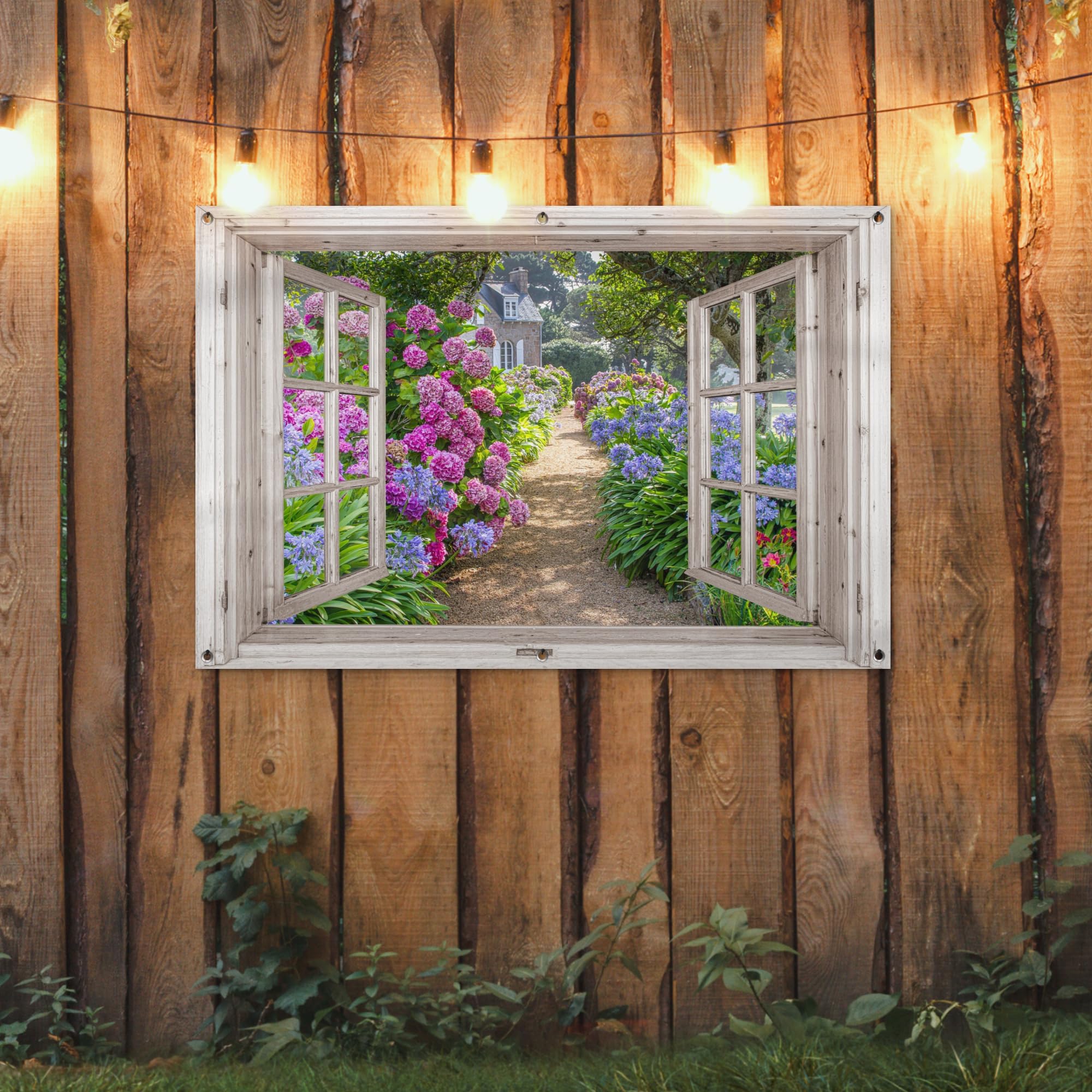 MuchoWow Poster Extérieur Transparent Hortensias En Fleurs - Déco Jardin 100x100 Cm Résistant UV & Intempéries Poster Bâche Extérieur Durable MuchoWow Poster Extérieur Transparent Hortensias En Fleurs - Déco Jardin 100x100 Cm Résistant UV & Intempéries Poster Bâche Extérieur Durable