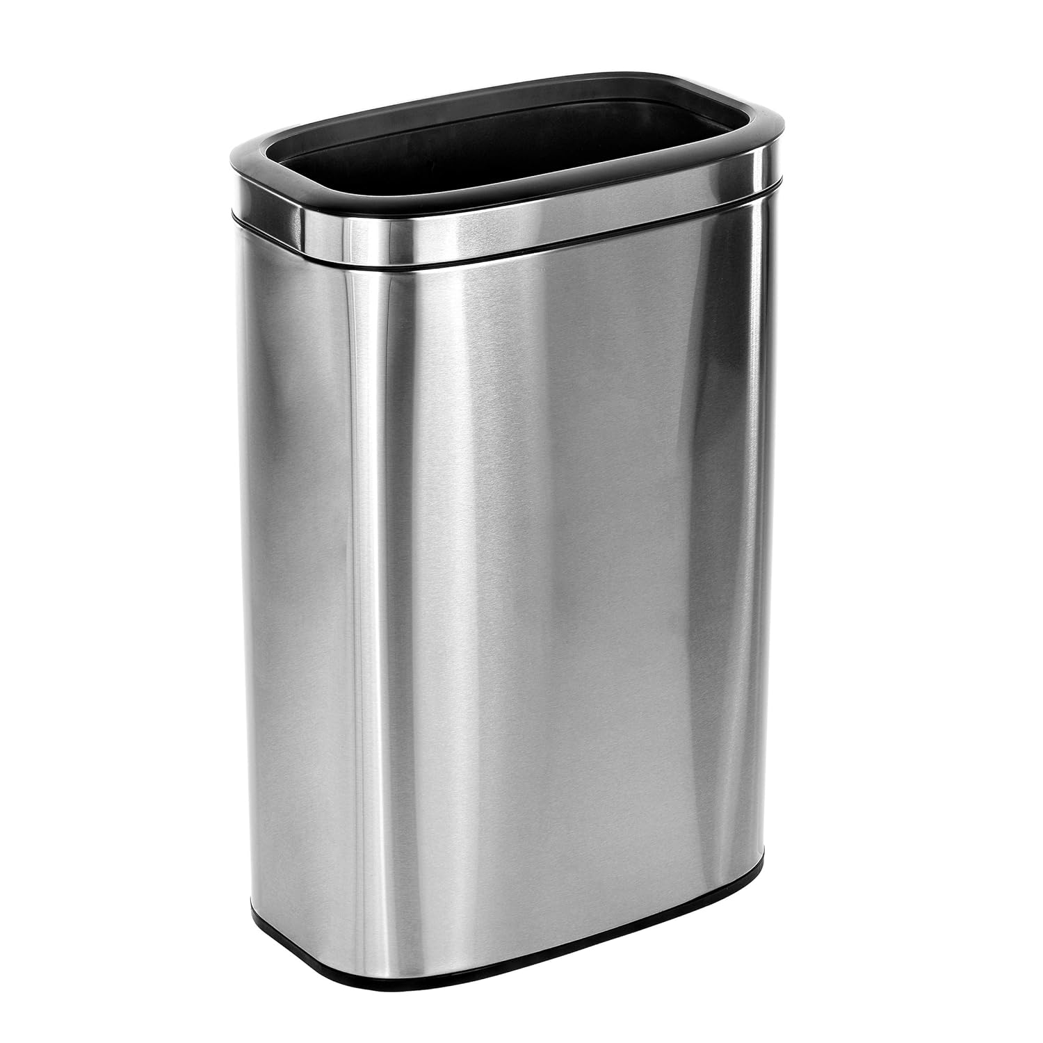 50% Off Discount Alpine Industries 40 L / 10.5 Gal Stainless Steel Slim Open Trash Can - Compact Garbage Bin - Wide Access Top Slender Durable Receptacle with Sturdy Plastic Liner