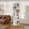 Torre zapatera giratoria de 6 niveles, zapatero giratorio de pie libre 360°, organizador de zapatos rotatorio, diseño de base alta, almacenamiento giratorio tipo Lazy Susan, para 24 pares de zapatos (6 niveles blanco) 5