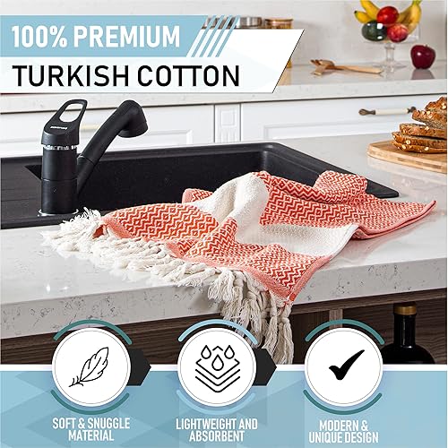 Vista 19 de Rumi&Shams Toallas de mano turcas para baño 2 toallas de mano de baño Toallas de cocina decorativas 100% algodón Toallas de mano bohemias