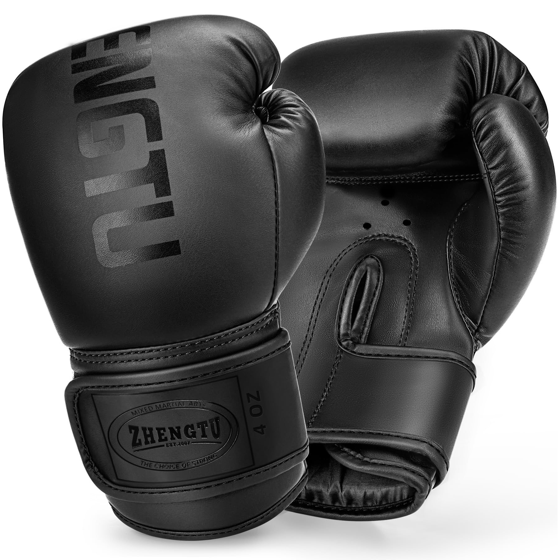 ZHENGTU Boxing Gloves, 4 oz, 6 oz, Specially Designed for Kids, Women, PU Leather, Precision Weight Management, Safety and Comfort, Innovative Color Scheme, Latex Cotton Composite Inner, Special Black 6oz