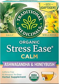 Traditional Medicinals Organic, Stress Ease Calm with Adaptogens, Ashwag...