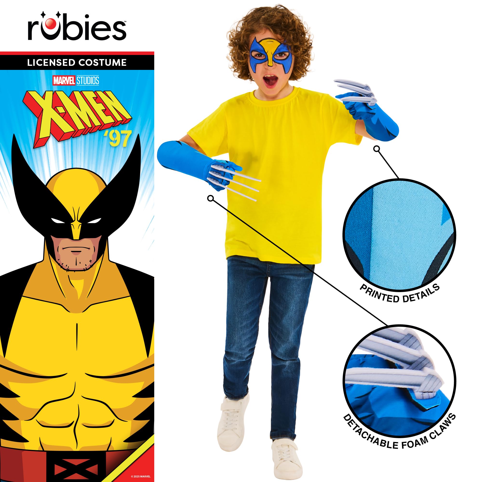 Rubies Official Marvel X-Men '97 Wolverine Child Claws, Kids Superhero Fancy Dress Halloween, Blue - Image 3