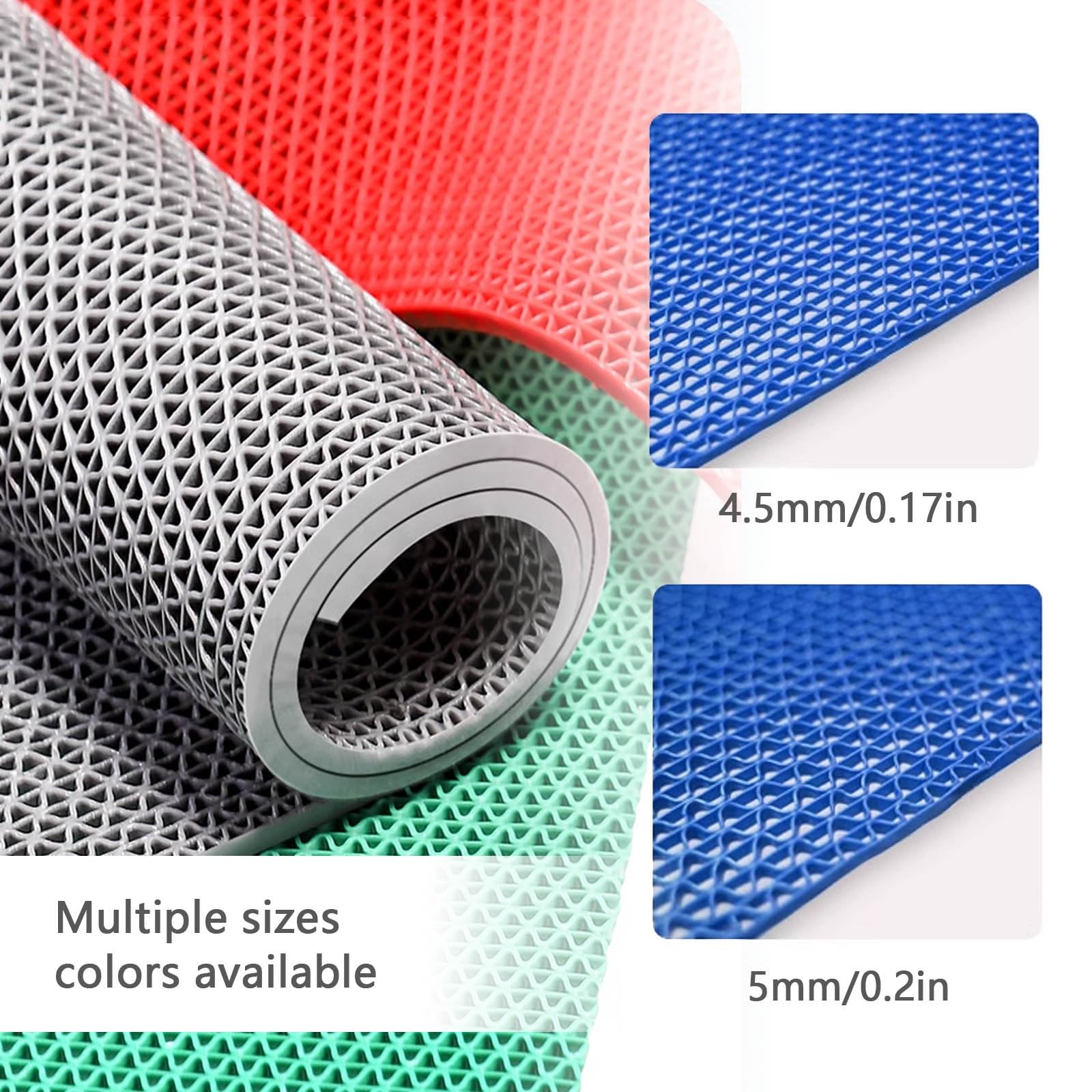 Tapis d'extérieur en caoutchouc avec drainage - Antidérapant - En PVC - Découpe libre - Pour piscine, garage et balcon - Facile à nettoyer - Durable - 30,5 cm