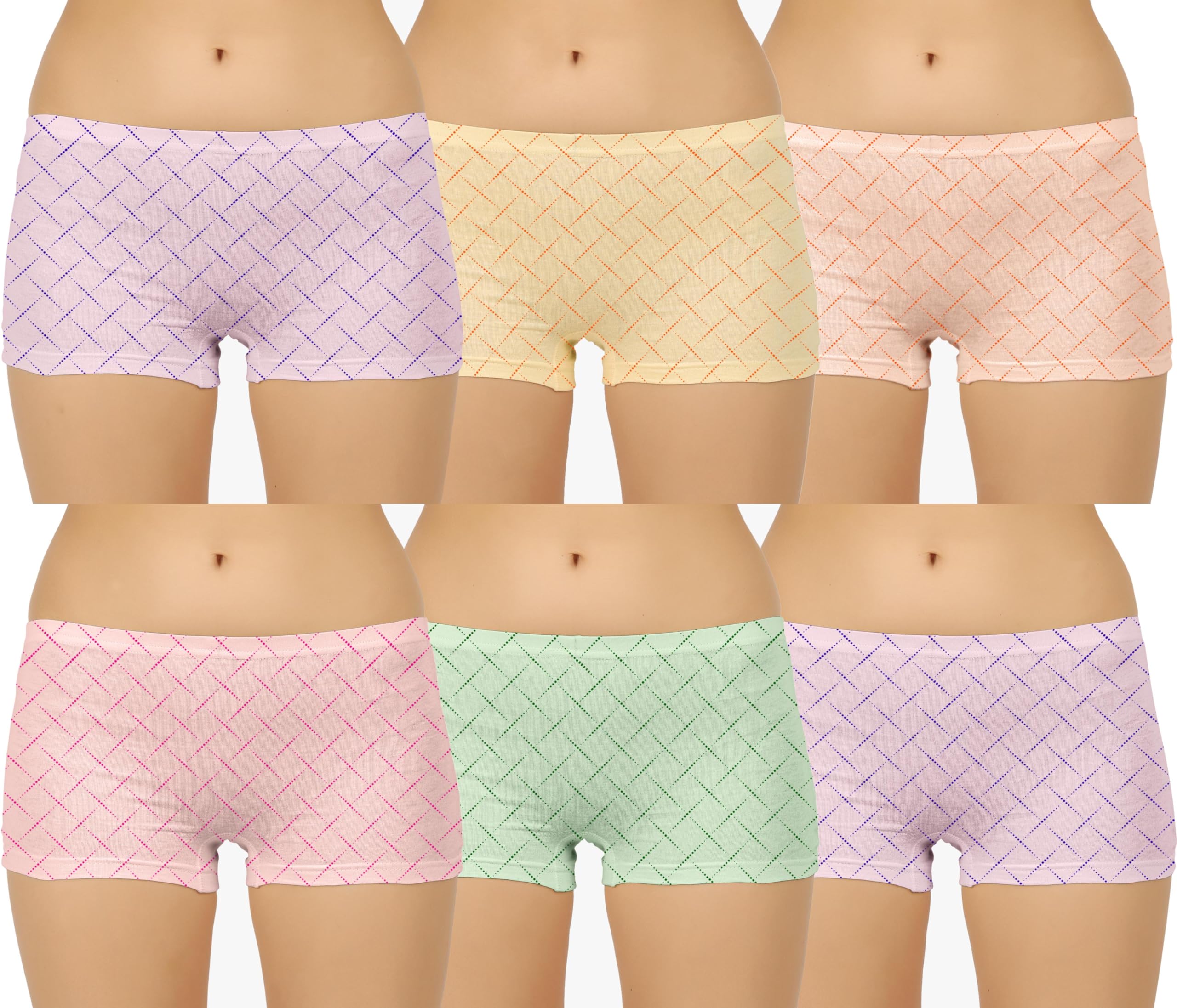 Women Regular Cotton Printed Boyshorts/Panty (Pack of 6)-image-20