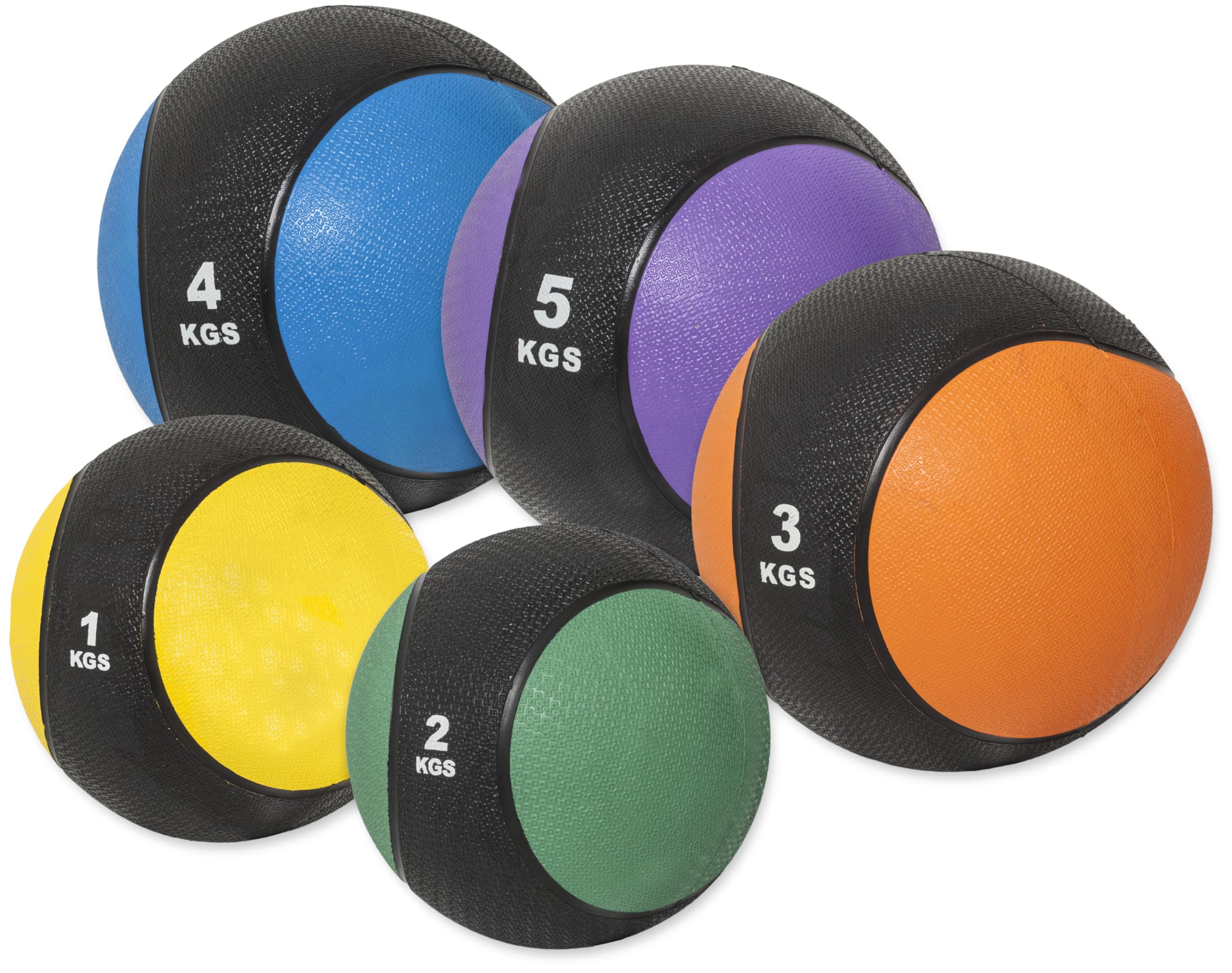 Gorilla Sports® Medecine Ball - Individuel/Ensemble 1kg, 2kg, 3kg, 4kg, 5kg, 6kg, 7kg, 8kg, 9kg, 10kg Poids, Antidérapante - Slam Ball, Balles de Poids, Musculation, pour Fitness, Gym, Entraînement