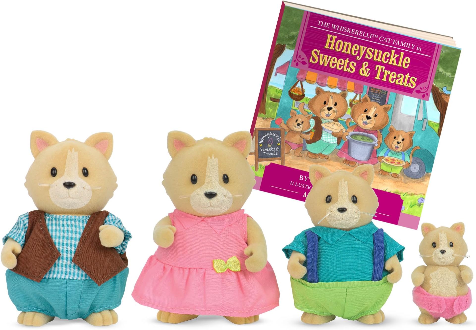 Li’l Woodzeez – Animal Figurines – Toy Cat – Collectible Figurines – Figurine Playset for Kids – 3+ Years– The Whiskerelli Cats