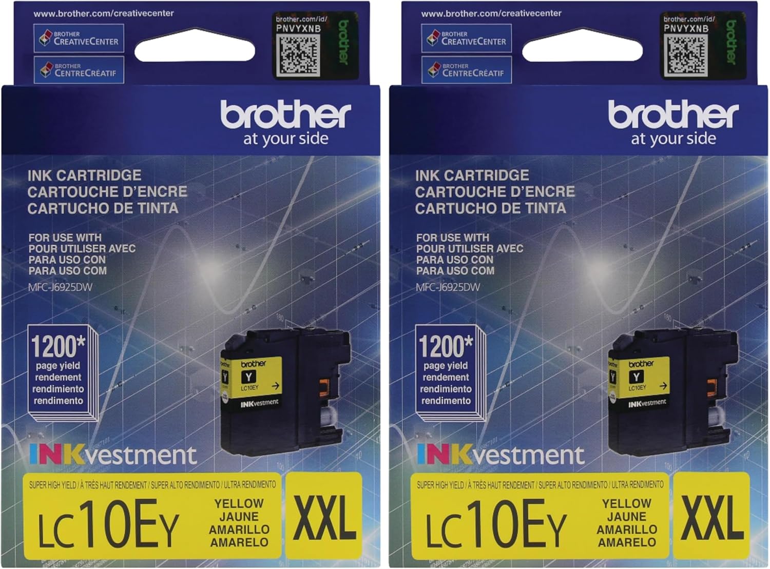 Brother Printer LC10EBK Super High Yield Black Ink Cartridge (Pack of 2)