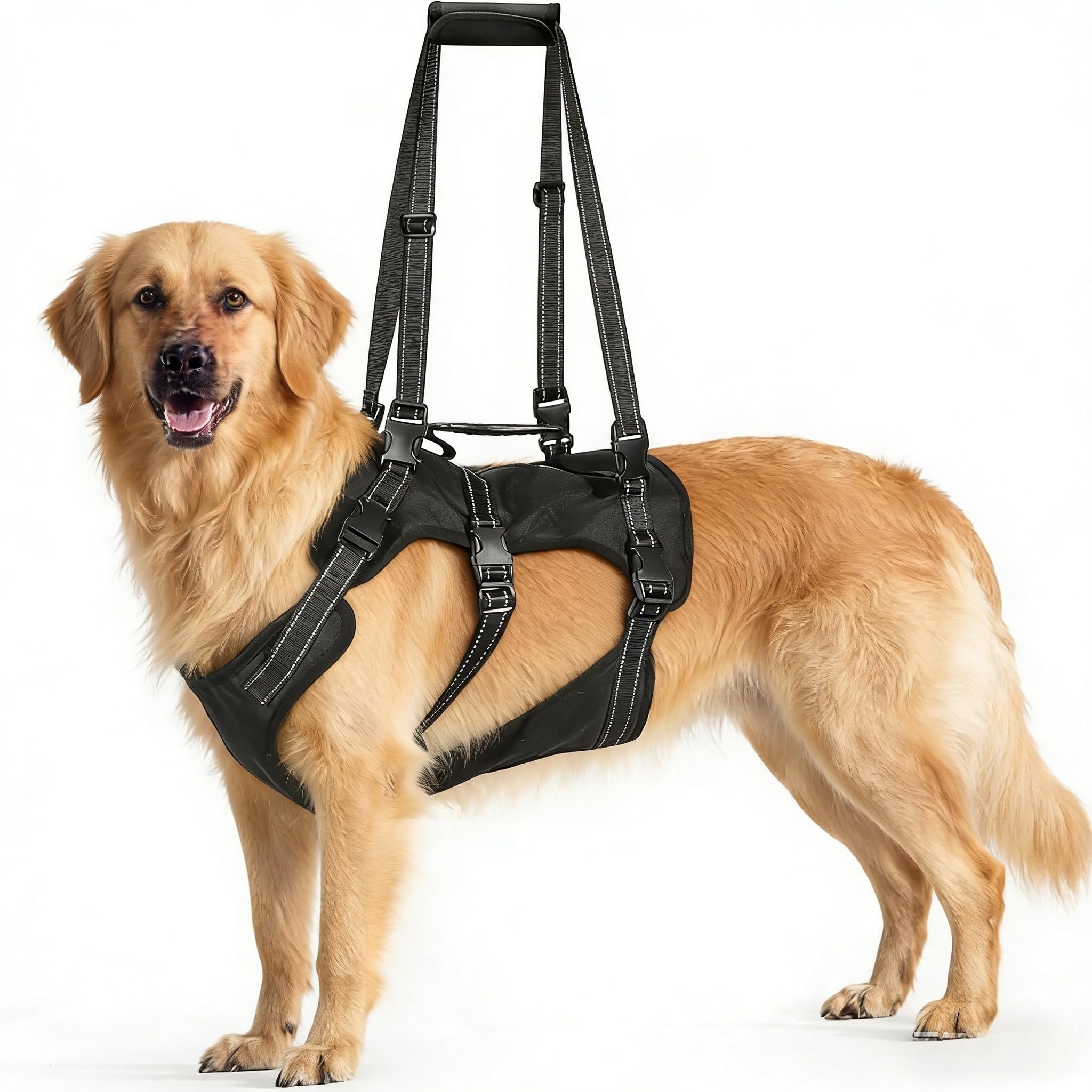 BENCMATE Arnés de elevación para perro, correa de recuperación ajustable con tiras reflectantes cosidas, chaleco de rehabilitación para perros, chaleco transpirable para ancianos, discapacitados,