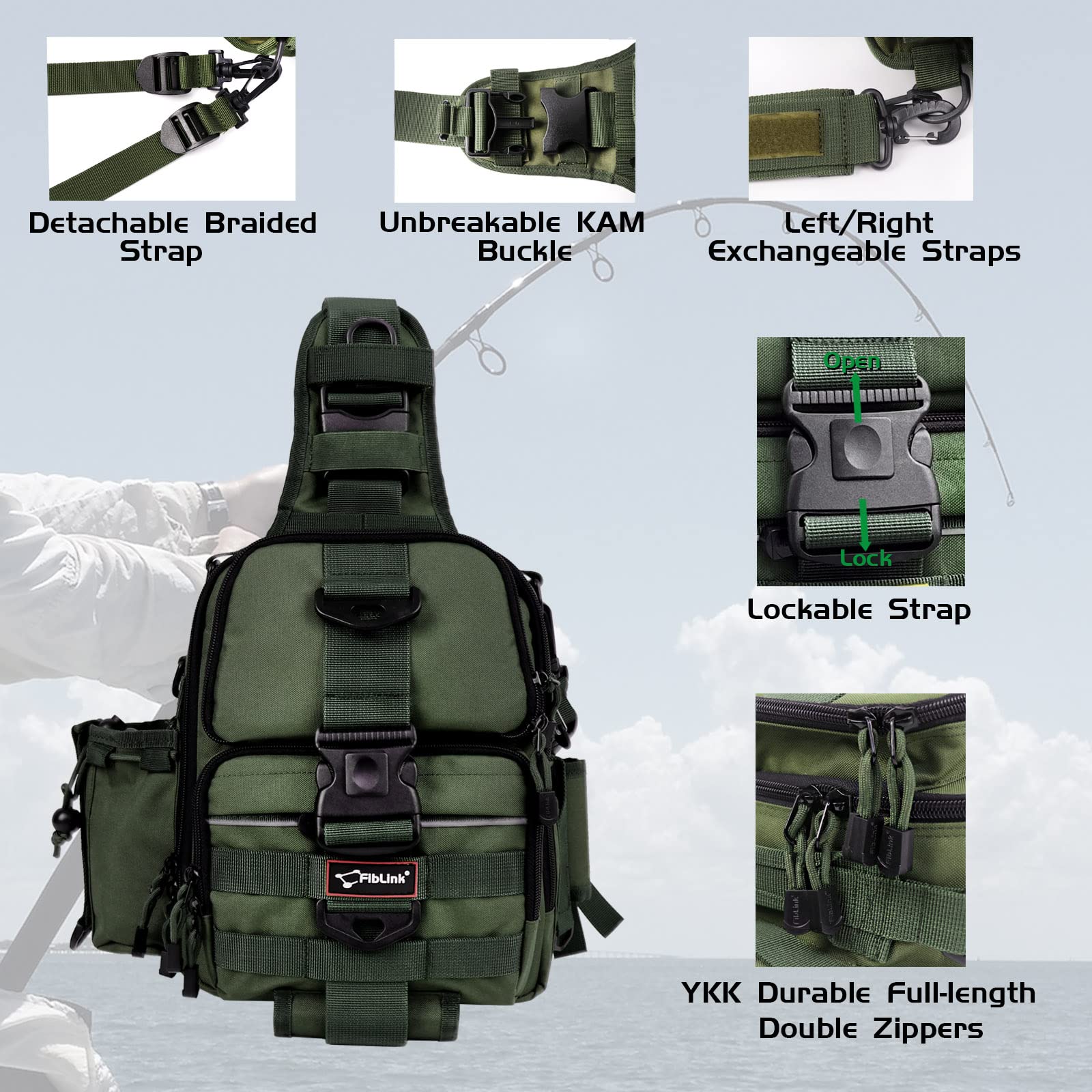 fiblink waterproof sports single shoulder fishing tackle bag backpack THKFISH with 3600 Box, Black Camo Crossbody + 1 Tackle Box Introducing the THKFISH Waterproof Fishing Backpack Top 5 rated fly fishing