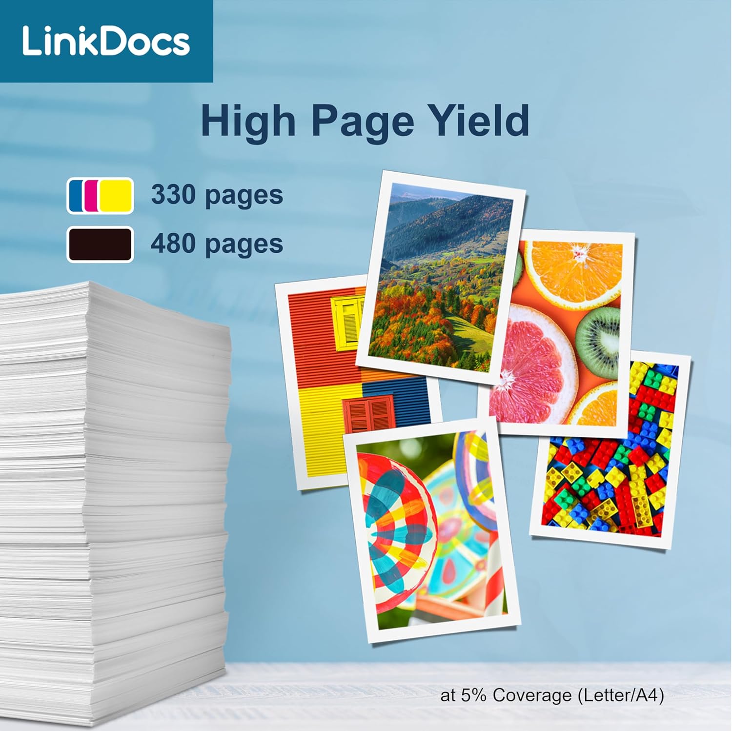 LinkDocs Remanufactured 61XL Ink Cartridges Replacement for HP 61 61XL Ink CH563WN CH564WN to use with HP Envy 4500 Deskjet 1000 1056 1510 1512 1010 1055 Printer (1 Black 1 Tri-Color 2-Pack)