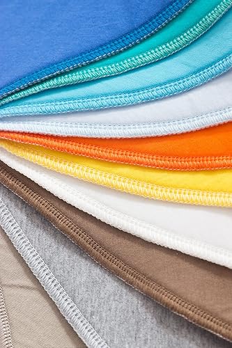 Miniatura 7 de Baberos bandana para bebé, paquete de 10 baberos para bebés, niños, niñas, unisex, 100% algodón, baberos suaves y absorbentes (azul y marrón)