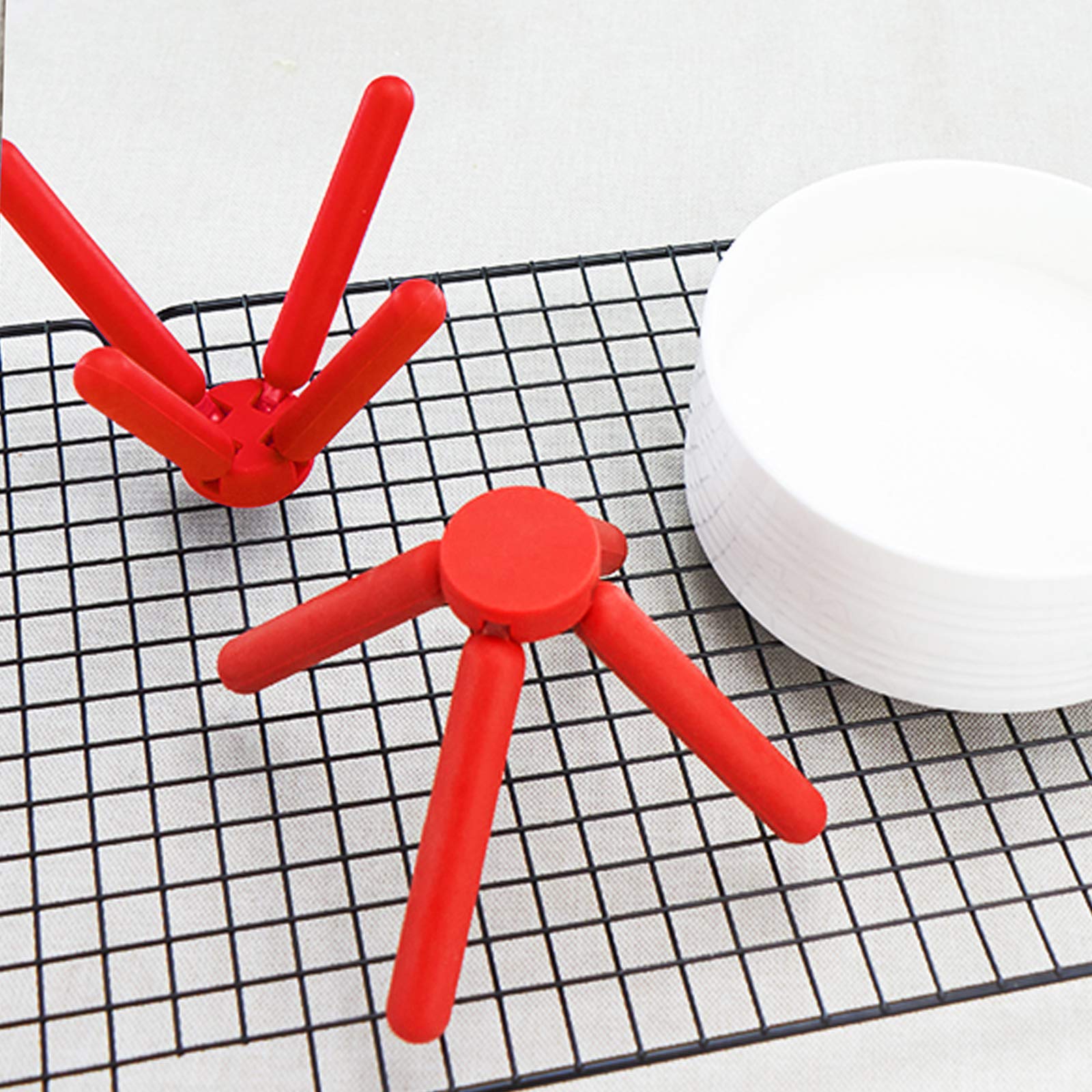 Sottopentola In Silicone Pieghevole - 4 Pezzi, Forma A Croce, Anti-calore - Foto 4