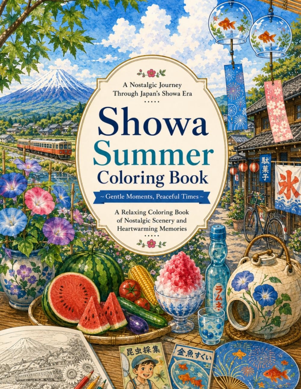Showa Summer Coloring Book: Nostalgic Japanese Scenery for Relaxation (Showa Seasons Coloring Book)