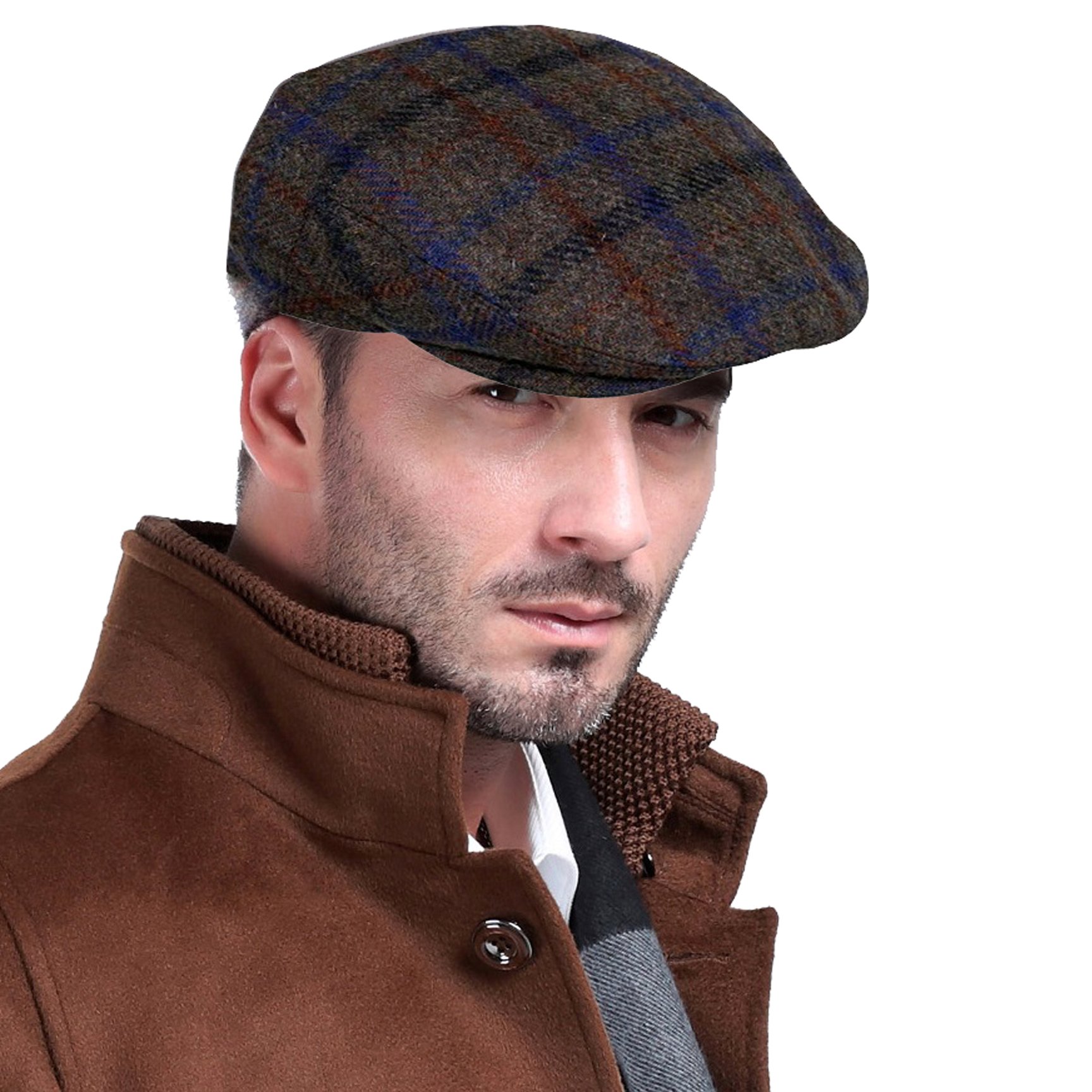 Men's Premium 100% Wool Classic Ivy Newsboy Collection Hat (M)