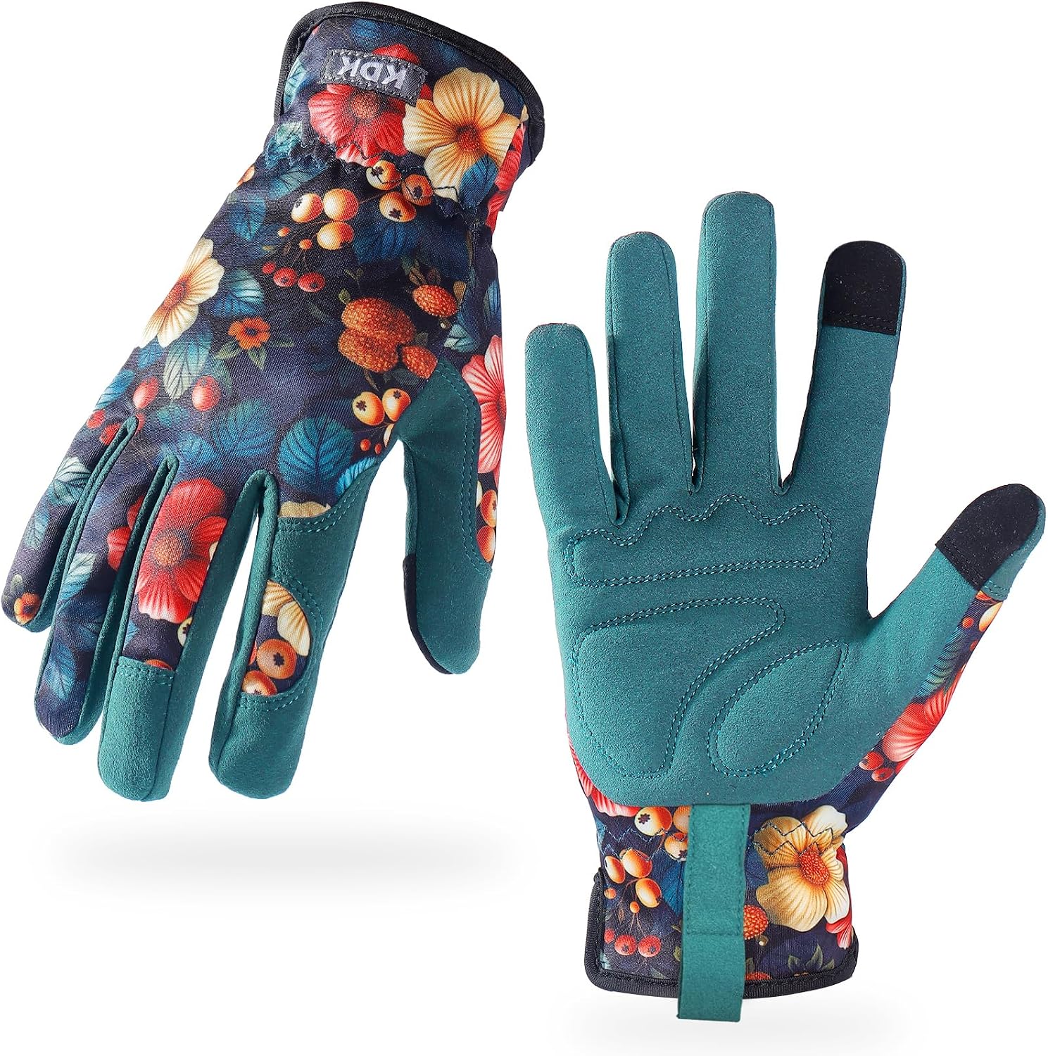 KDK Leather Gardening Gloves for Women Thorn Proof Yard Work Gloves (M)