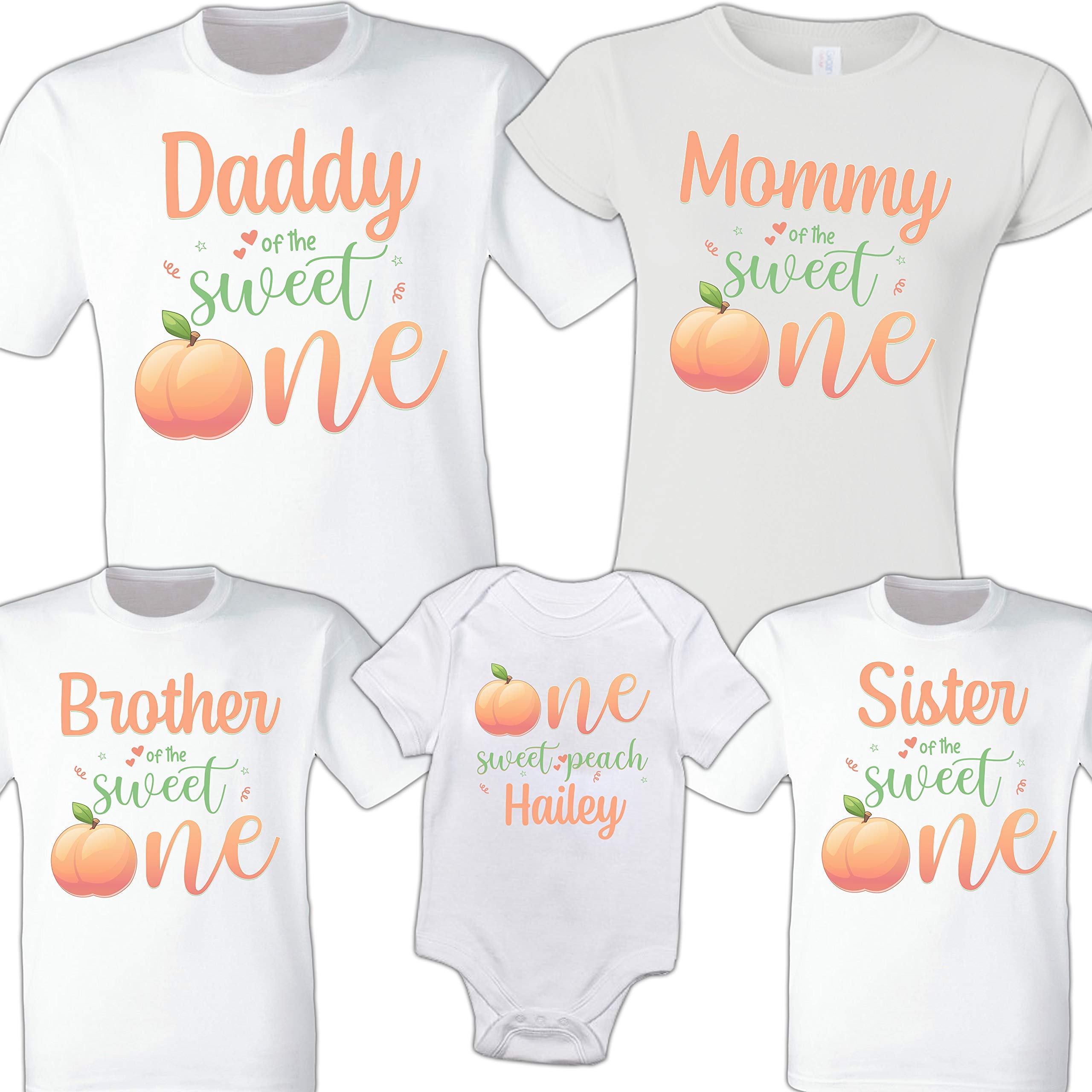 Buy Peach 1st Birthday Matching Family Shirts One Sweet Peach Birthday