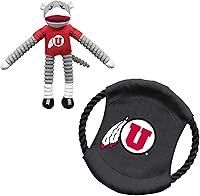 Vista 37 de Littlearth NCAA Sock Monkey and Flying Disc Pet Toy Combo Set, Team Color, One
