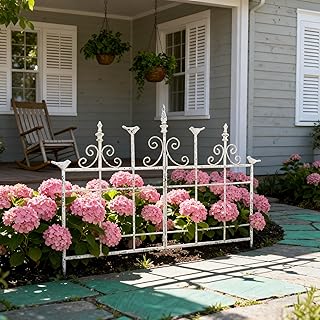 Decorative Garden Fences with Birds, Vintage-Style Scroll Design Plant F...