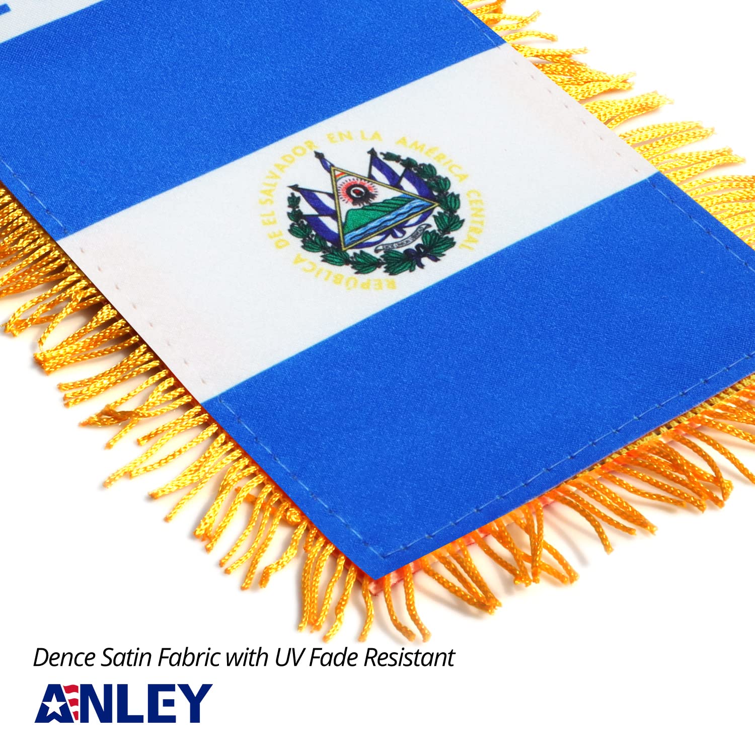 Anley USA Fahne Mit Fransen – 4x6 Zoll, Doppelseitig, Mit Saugnapf Für Fenster Oder Auto